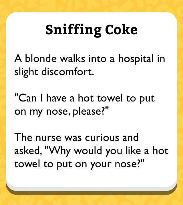 Sniffing Coke - Funny Long Jokes